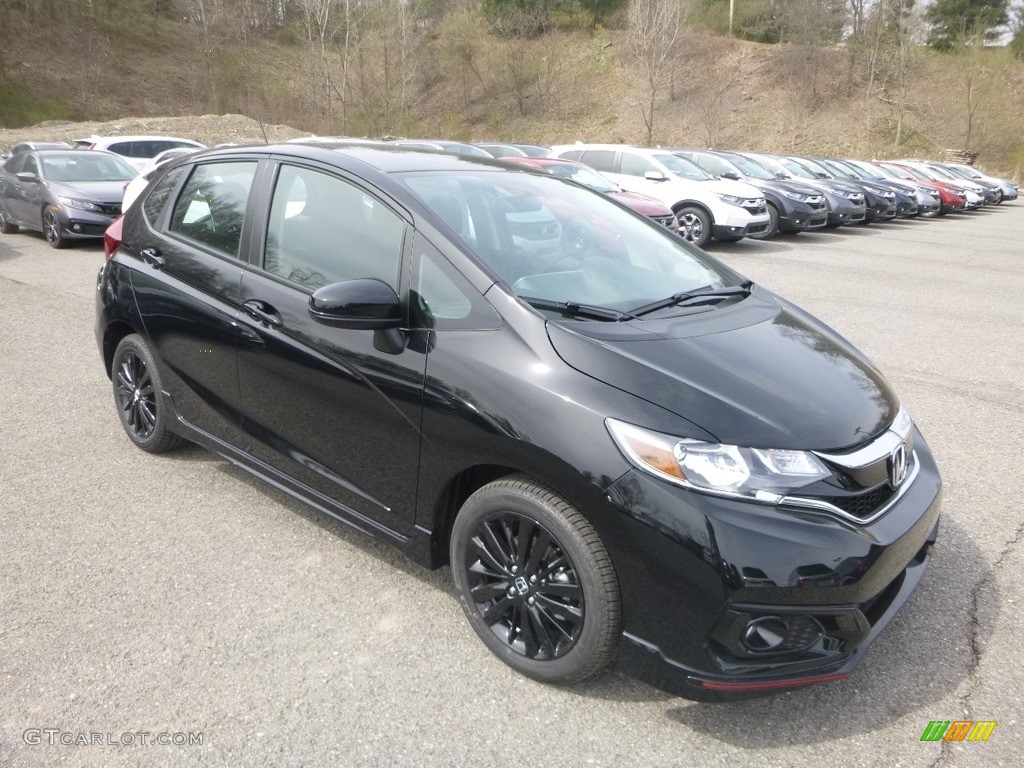 Crystal Black Pearl 2019 Honda Fit Sport Exterior Photo #132835521