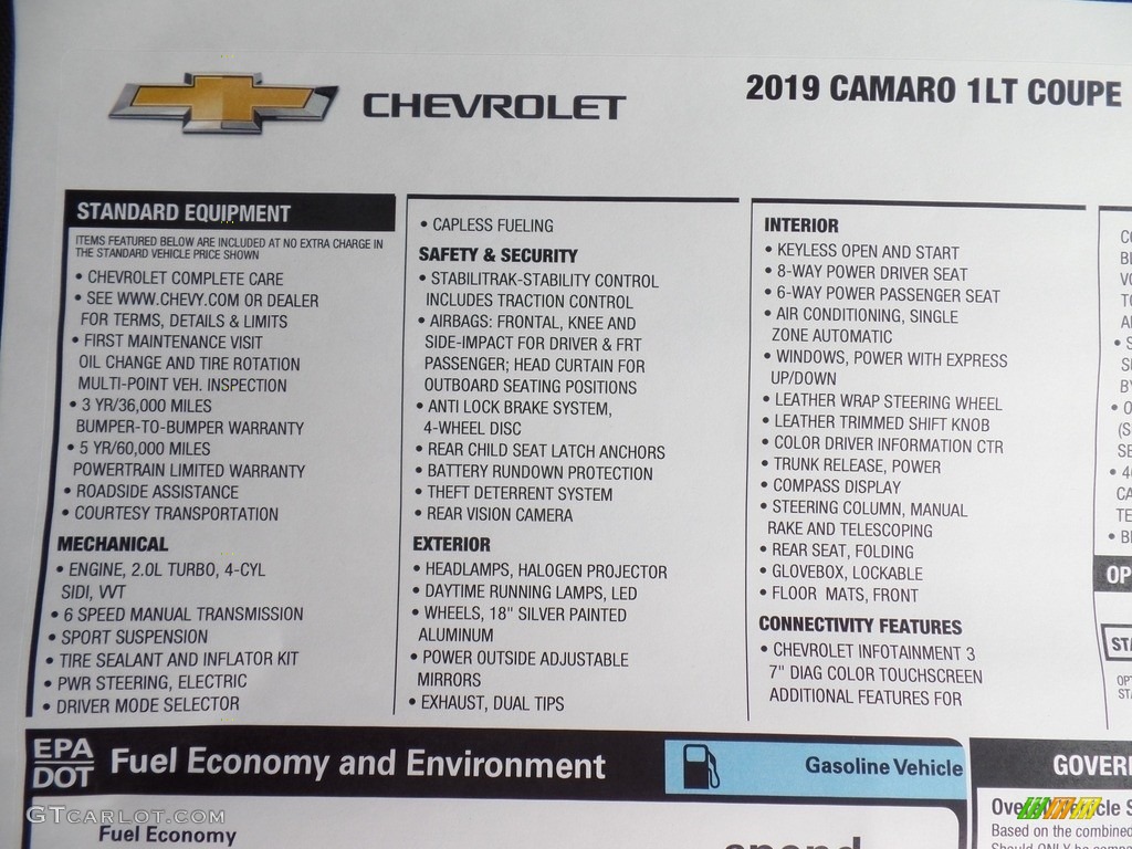 2019 Camaro RS Coupe - Shock (Light Green) / Jet Black photo #41