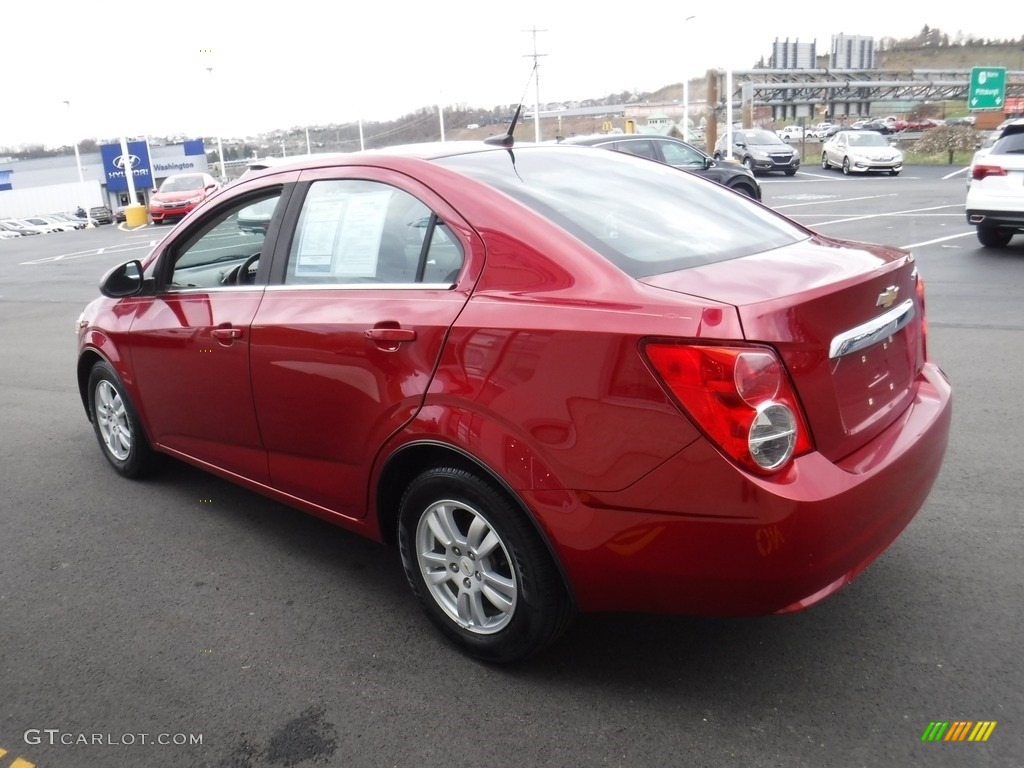 2012 Sonic LT Sedan - Crystal Red Tintcoat / Jet Black/Dark Titanium photo #7
