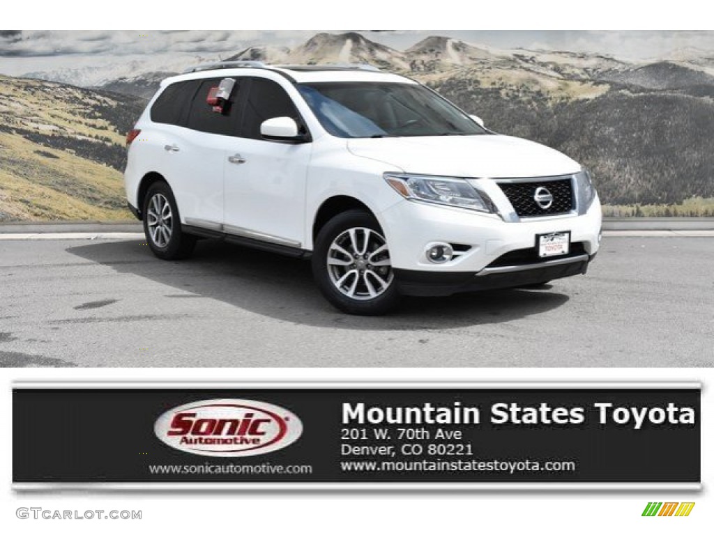 2013 Pathfinder SL 4x4 - Moonlight White / Charcoal photo #1