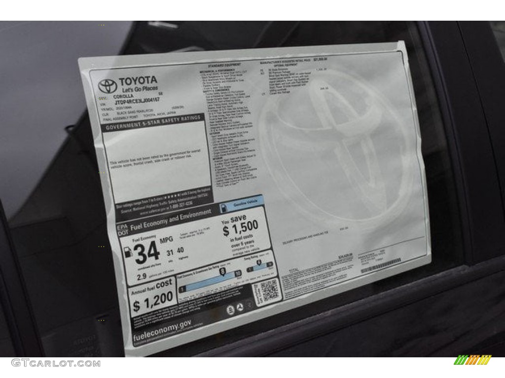 2020 Toyota Corolla SE Window Sticker Photo #132853794