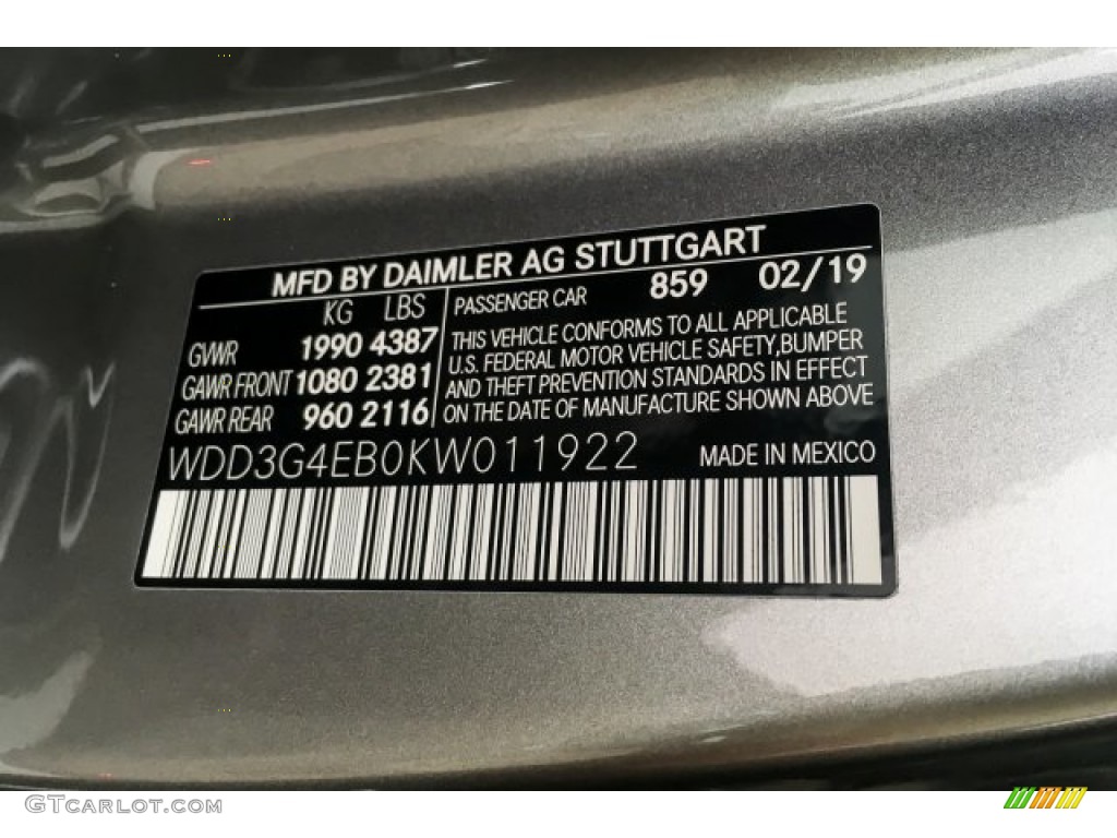 2019 A Color Code 859 for Mojave Silver Metallic Photo #132859492