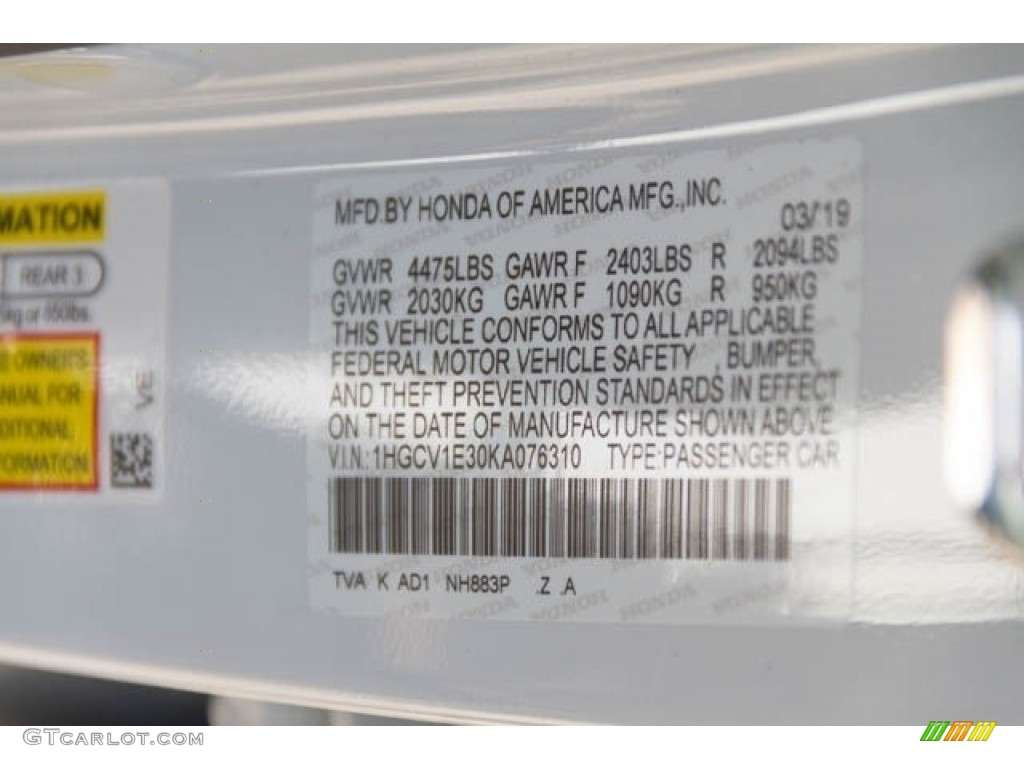 2019 Honda Accord Sport Sedan Parts Photos