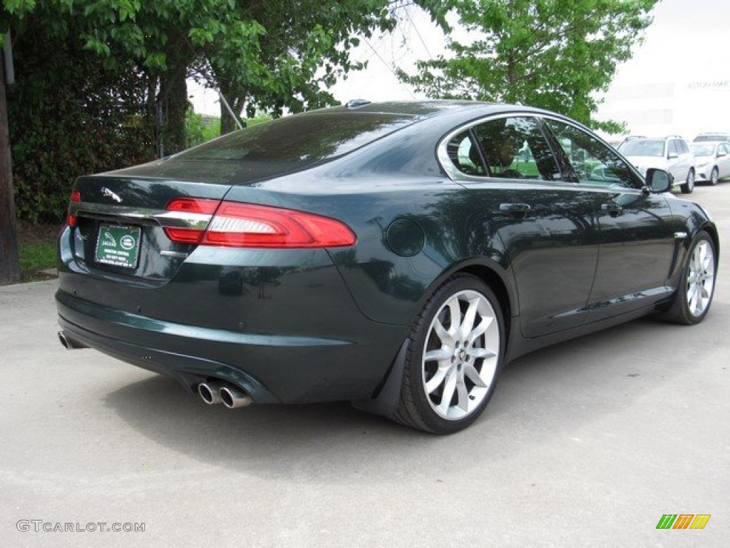 2012 XF Supercharged - British Racing Green Metallic / London Tan/Warm Charcoal photo #7