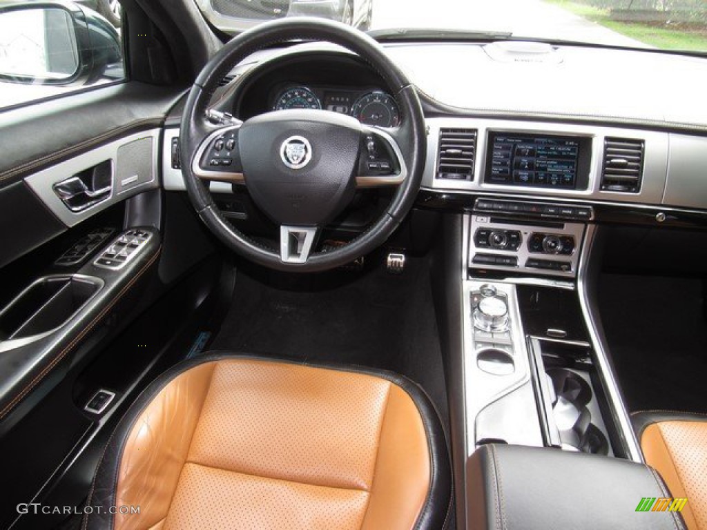 2012 XF Supercharged - British Racing Green Metallic / London Tan/Warm Charcoal photo #15