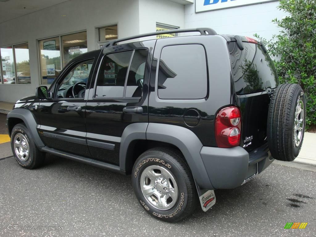 2007 Liberty Sport 4x4 - Black Clearcoat / Medium Slate Gray photo #4