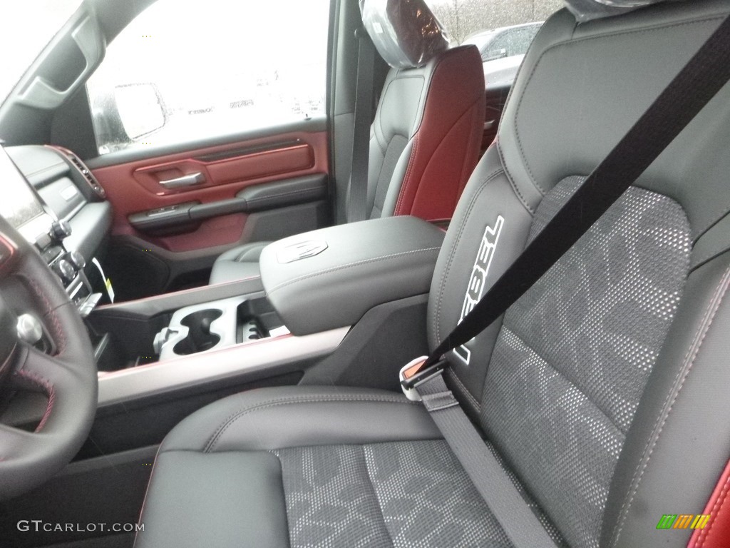 2019 1500 Rebel Crew Cab 4x4 - Diamond Black Crystal Pearl / Black/Red photo #13