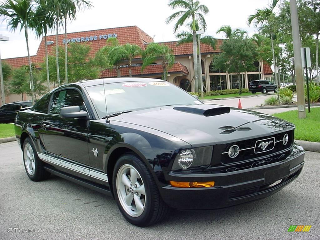 2009 Mustang V6 Premium Coupe - Black / Dark Charcoal photo #1