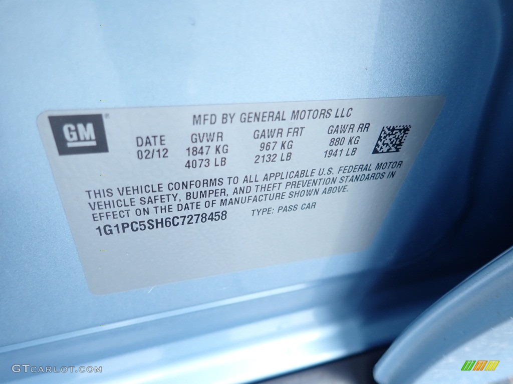 2012 Cruze LS - Ice Blue Metallic / Jet Black/Medium Titanium photo #29