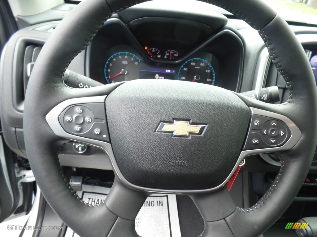 2019 Chevrolet Colorado ZR2 Extended Cab 4x4 Jet Black Steering Wheel Photo #132895481
