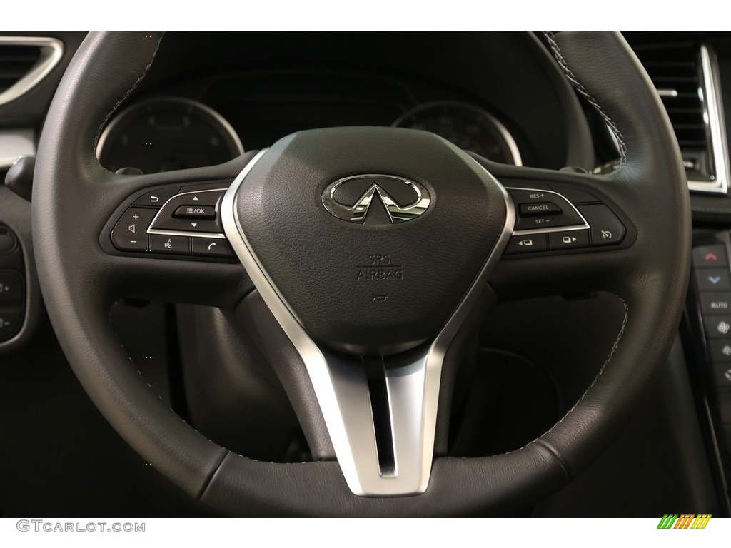 2019 Infiniti QX50 Luxe AWD Graphite Steering Wheel Photo #132900341
