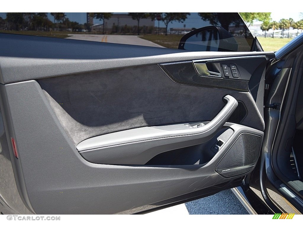 2018 Audi RS 5 2.9T quattro Coupe Black/Rock Gray Stitching Door Panel Photo #132902961