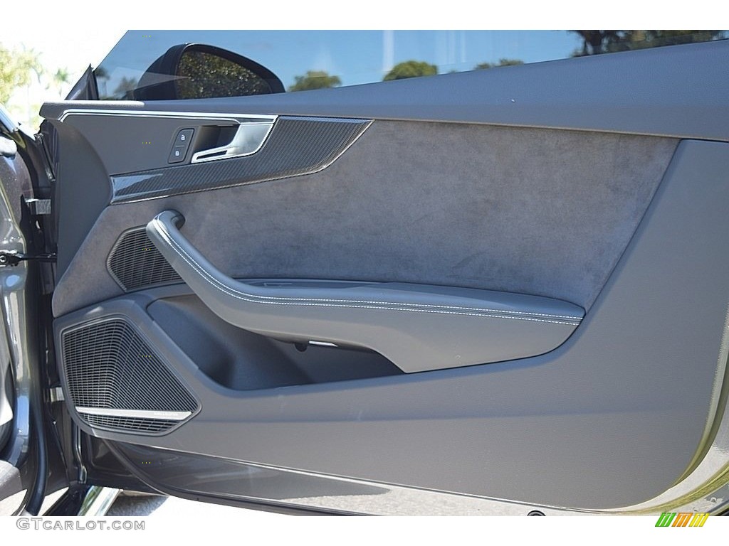 2018 Audi RS 5 2.9T quattro Coupe Black/Rock Gray Stitching Door Panel Photo #132903117