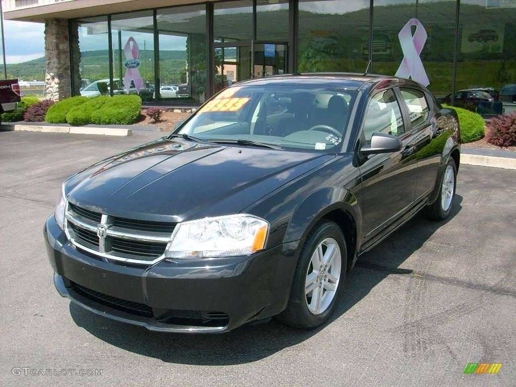 2008 Avenger SXT - Brilliant Black Crystal Pearl / Dark Slate Gray/Light Slate Gray photo #1