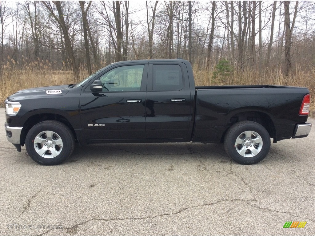 2019 1500 Big Horn Quad Cab 4x4 - Diamond Black Crystal Pearl / Black/Diesel Gray photo #3