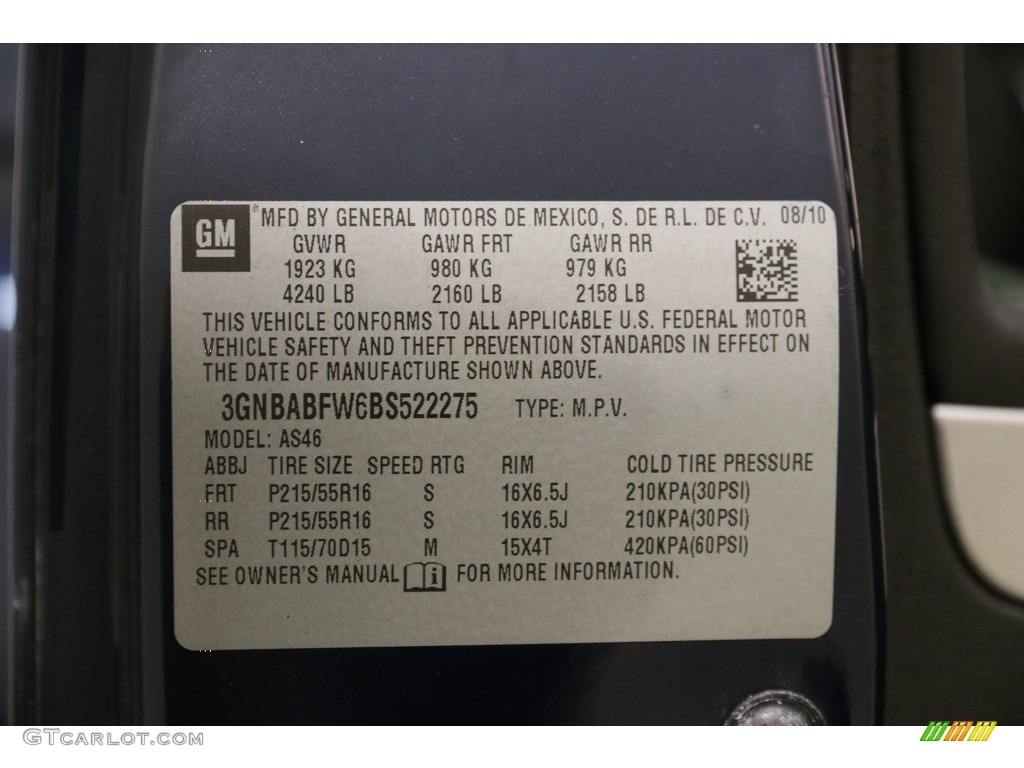 2011 HHR LT - Imperial Blue Metallic / Ebony photo #16