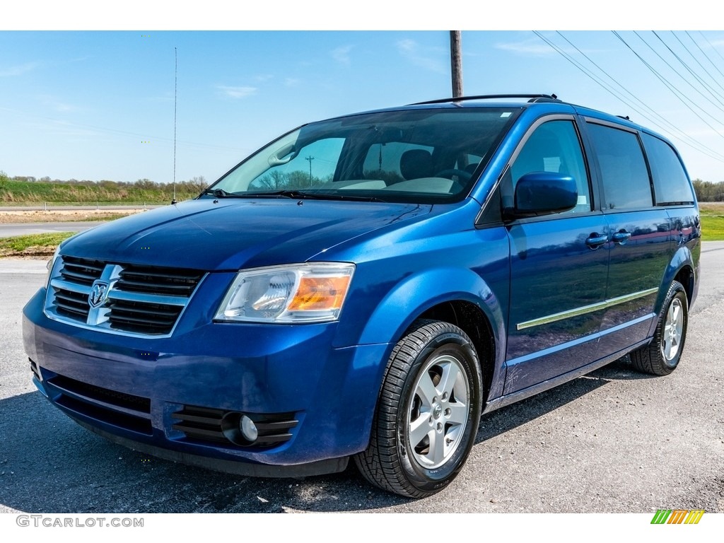 2010 Grand Caravan SXT - Deep Water Blue Pearl Coat / Dark Slate Gray/Light Shale photo #8