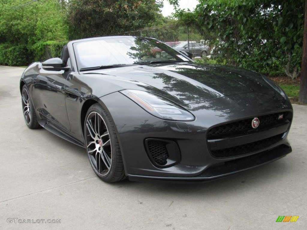 Carpathian Grey Metallic 2020 Jaguar F-TYPE Checkered Flag Convertible Exterior Photo #132930519