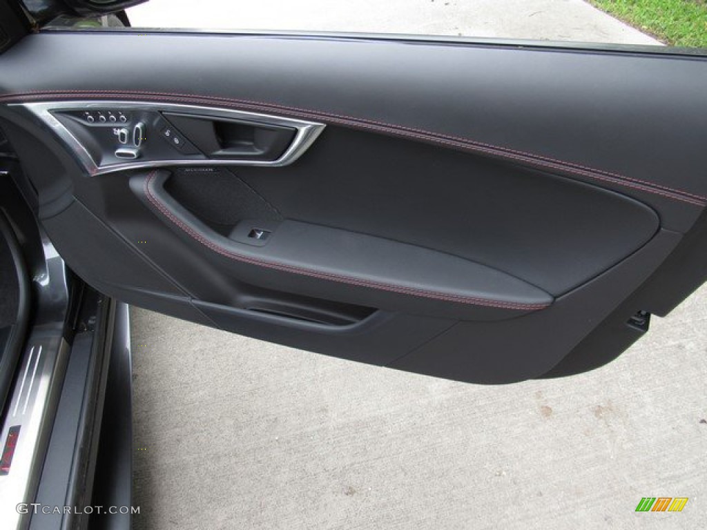 2020 Jaguar F-TYPE Checkered Flag Convertible Ebony Door Panel Photo #132930735