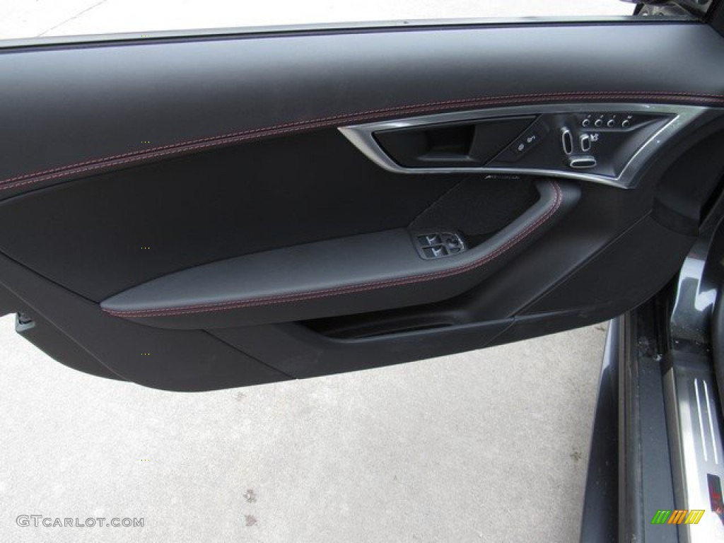2020 Jaguar F-TYPE Checkered Flag Convertible Ebony Door Panel Photo #132930801