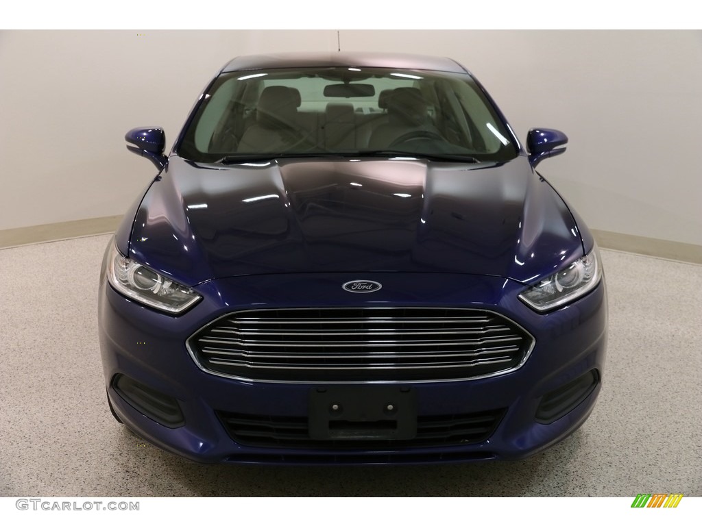 2014 Fusion SE - Deep Impact Blue / Dune photo #2