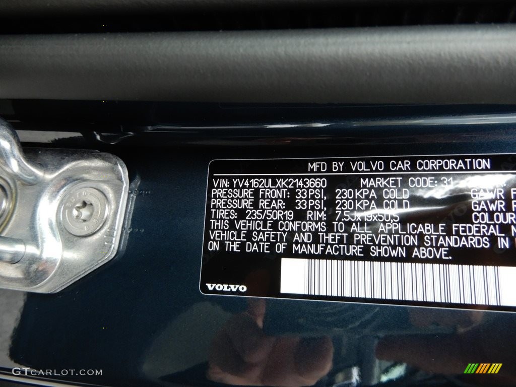 2019 XC40 T5 Inscription AWD - Denim Blue Metallic / Blond photo #15