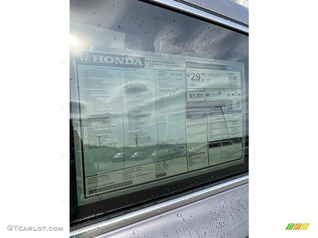 2019 CR-V EX-L AWD - Modern Steel Metallic / Gray photo #15