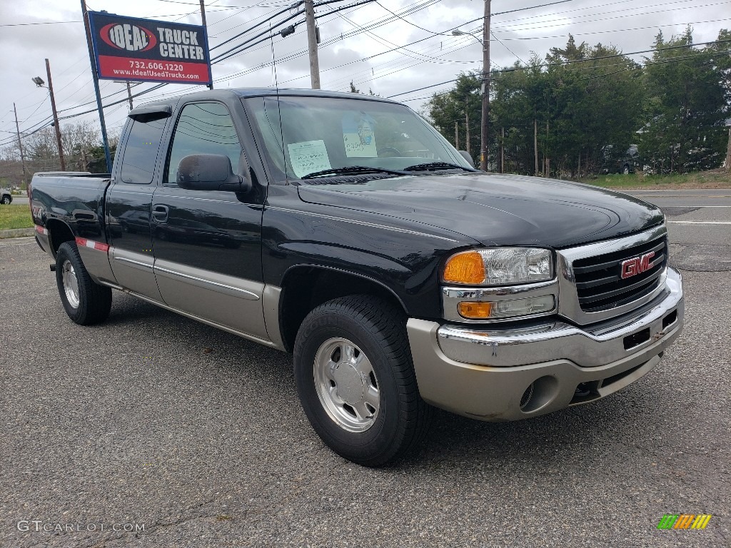 2003 Sierra 1500 SLE Extended Cab 4x4 - Onyx Black / Dark Pewter photo #1