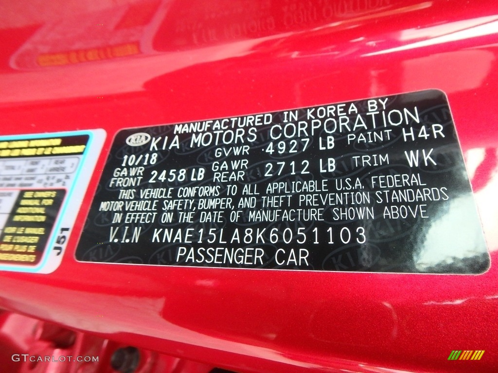 2019 Stinger Color Code H4R for HiChroma Red Photo #132963377