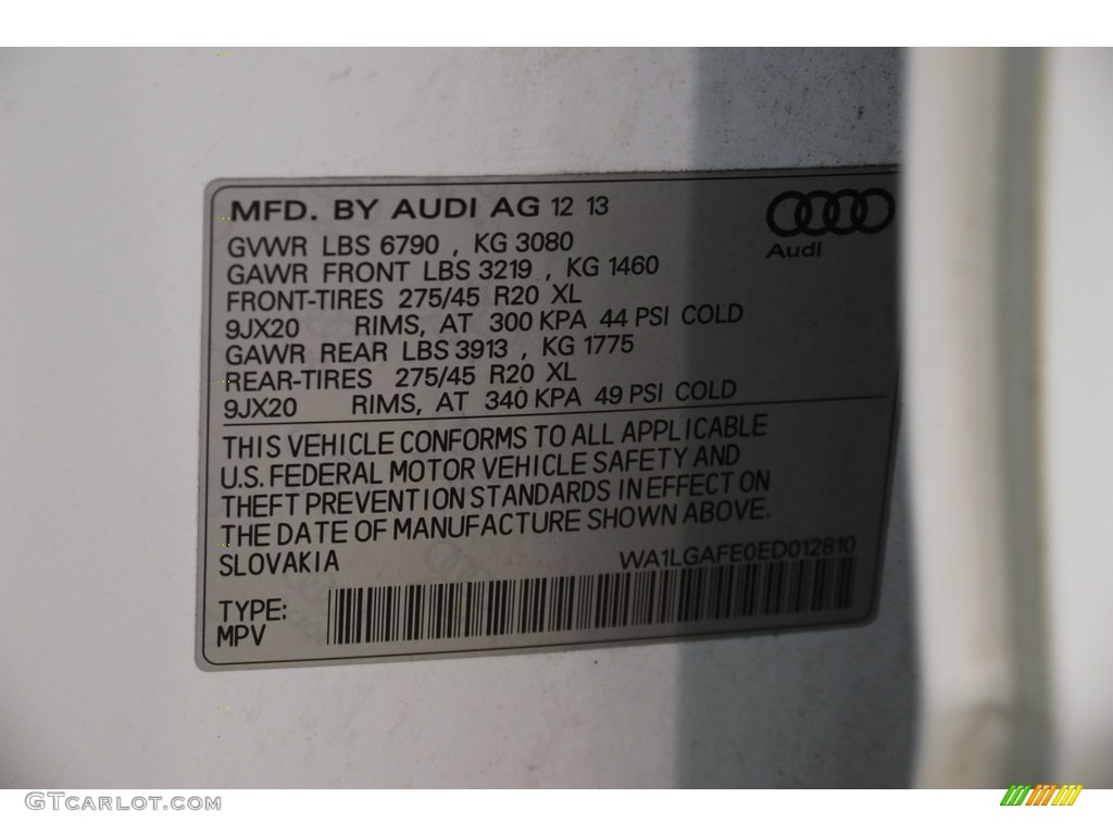2014 Q7 3.0 TFSI quattro - Glacier White Metallic / Black photo #32
