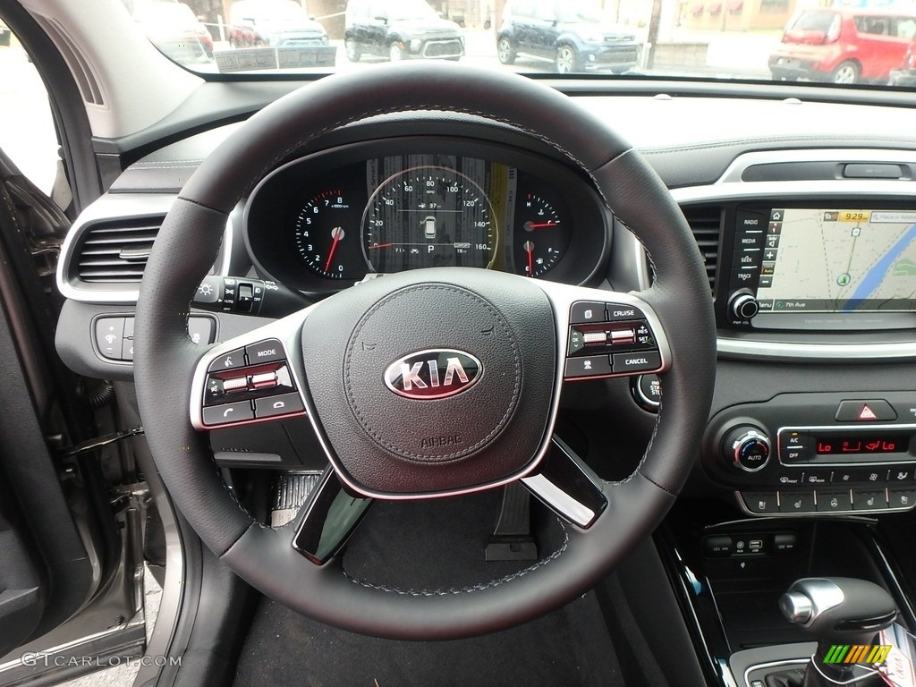 2019 Kia Sorento SX AWD Satin Black Steering Wheel Photo #132964616