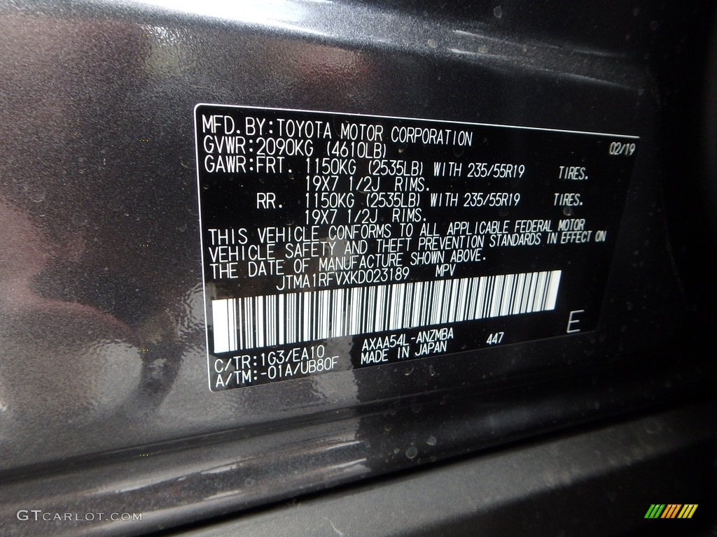 2019 RAV4 XLE AWD - Magnetic Gray Metallic / Light Gray photo #10