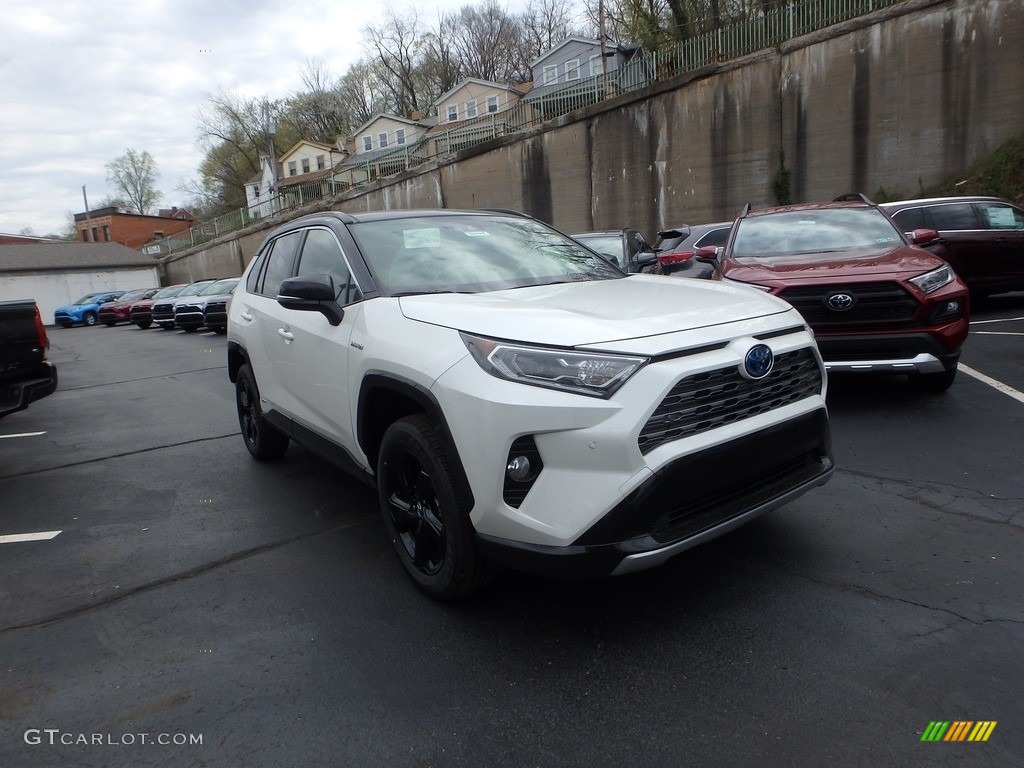 Blizzard White Pearl 2019 Toyota RAV4 XSE AWD Hybrid Exterior Photo #132965915