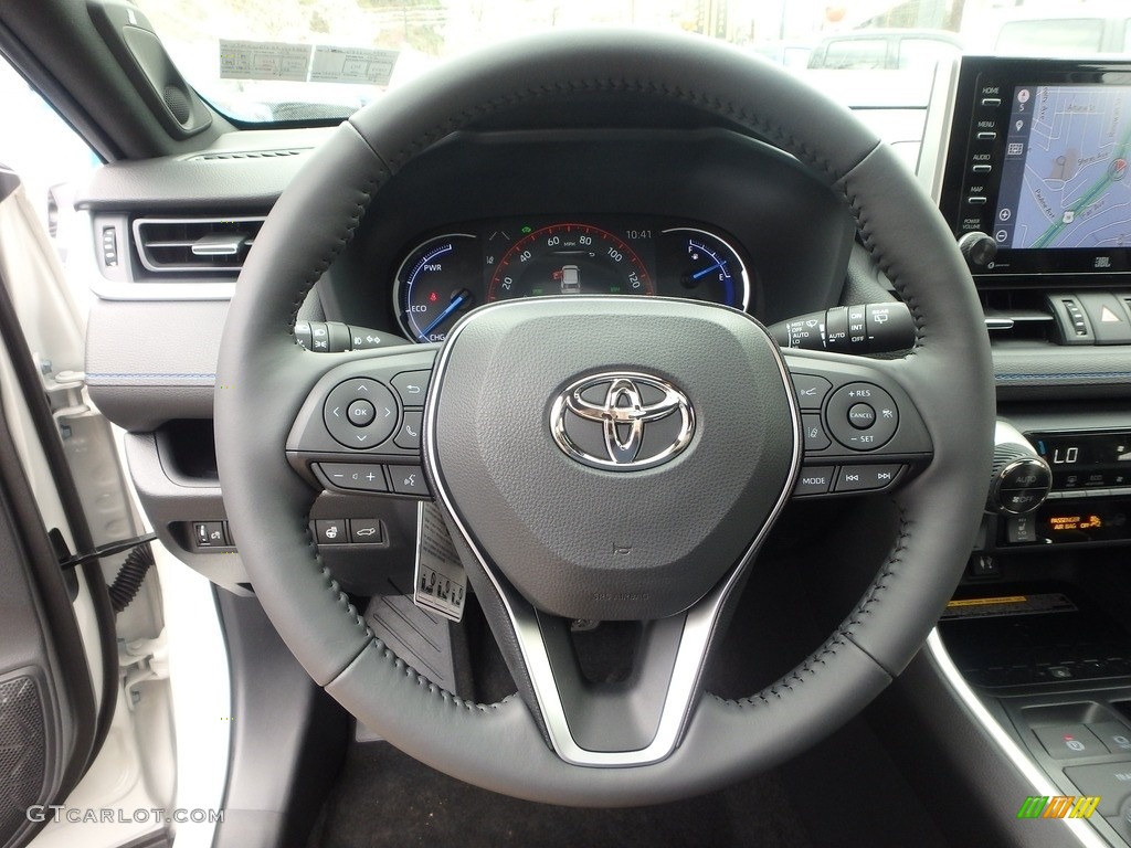 2019 Toyota RAV4 XSE AWD Hybrid Black Steering Wheel Photo #132966290