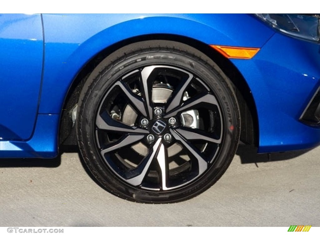 2019 Civic Sport Sedan - Agean Blue Metallic / Black photo #14