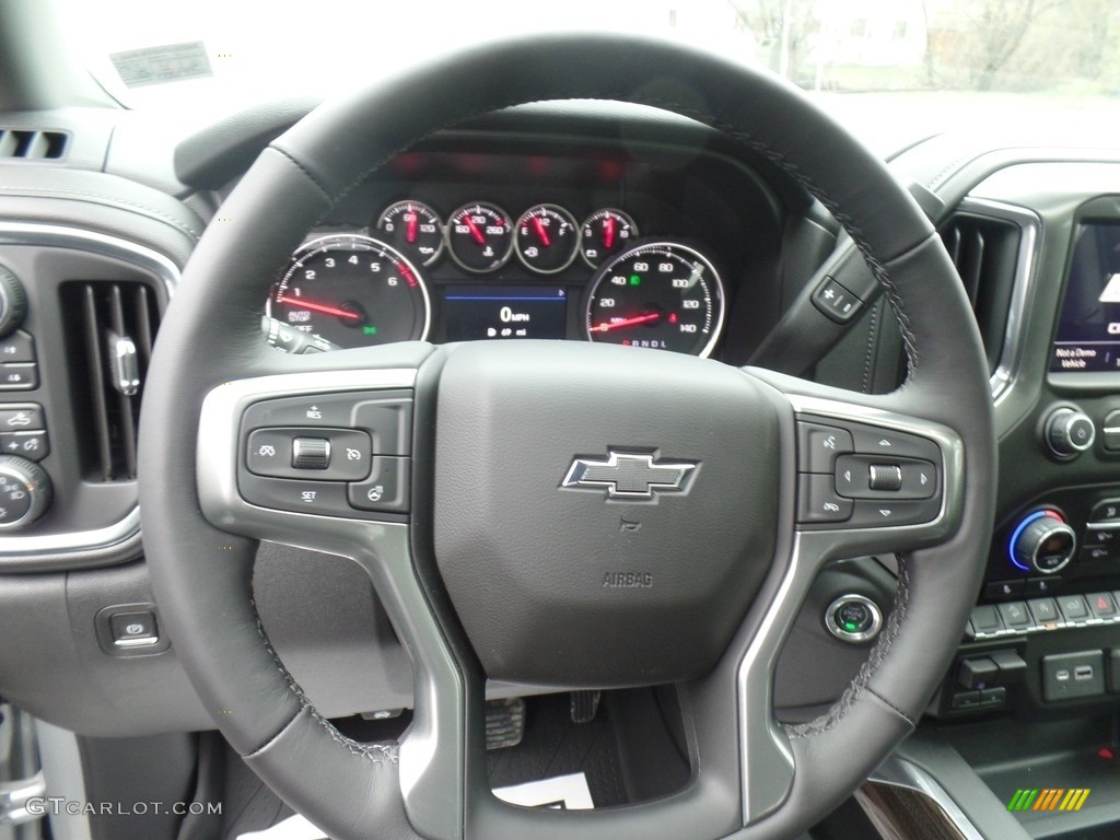 2019 Chevrolet Silverado 1500 LT Z71 Trail Boss Crew Cab 4WD Jet Black Steering Wheel Photo #132986336