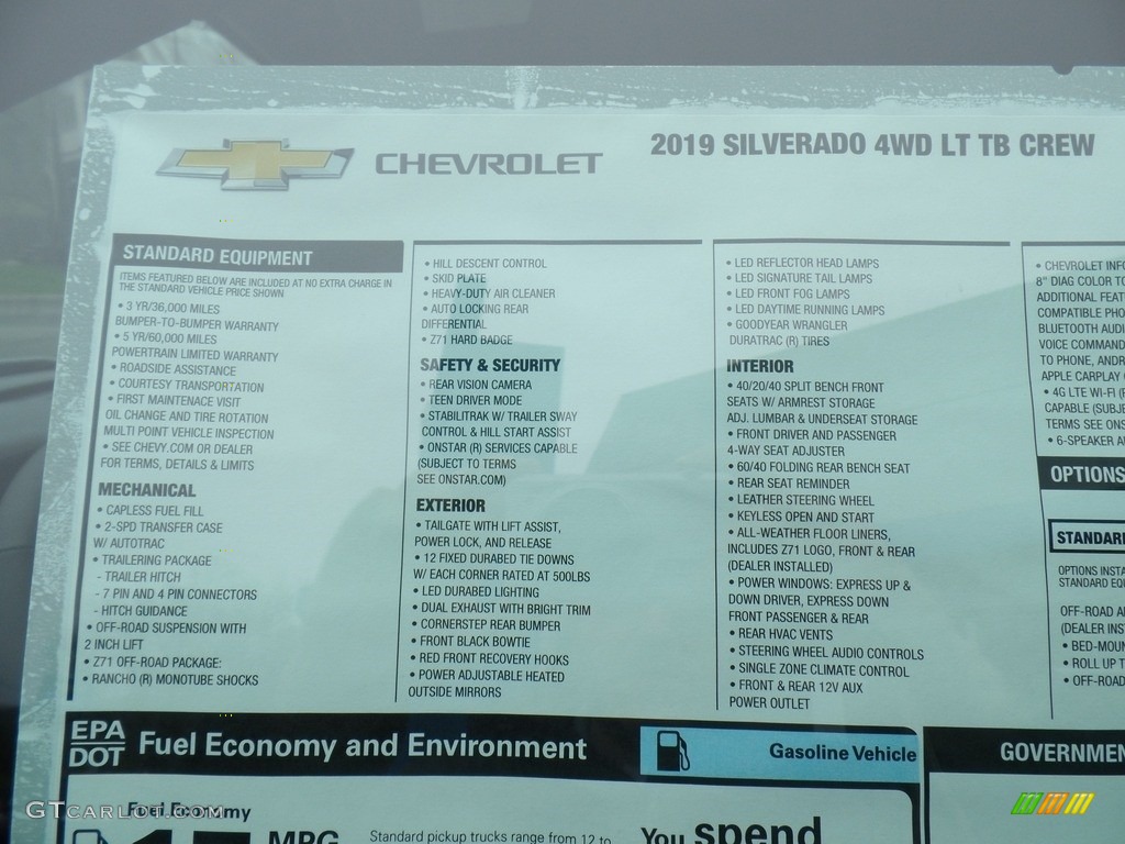2019 Silverado 1500 LT Z71 Trail Boss Crew Cab 4WD - Silver Ice Metallic / Jet Black photo #59