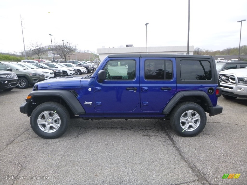 Ocean Blue Metallic 2019 Jeep Wrangler Unlimited Sport 4x4 Exterior Photo #132993542