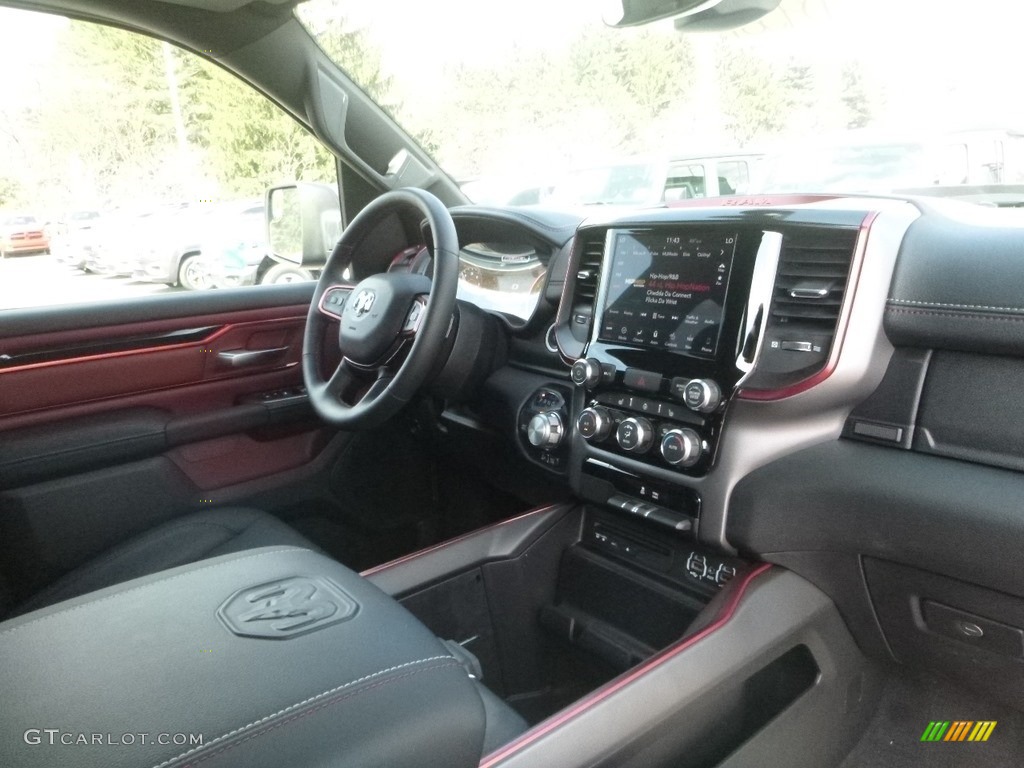 2019 1500 Rebel Crew Cab 4x4 - Diamond Black Crystal Pearl / Black/Red photo #11
