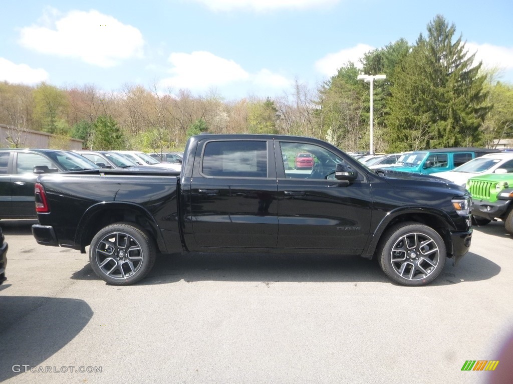 2019 1500 Laramie Crew Cab 4x4 - Diamond Black Crystal Pearl / Black photo #6