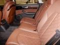 2016 Audi A8 Diamond Stitched Nougat Brown Balao Brown Interior Rear Seat Photo