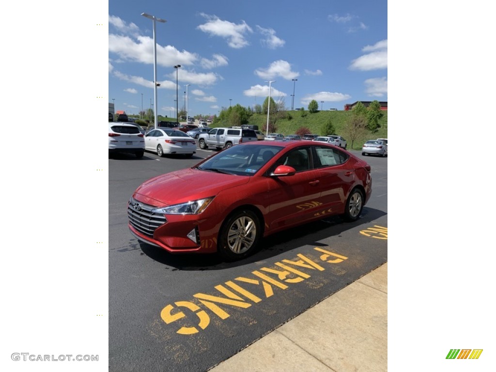 2019 Elantra Value Edition - Scarlet Red / Beige photo #7