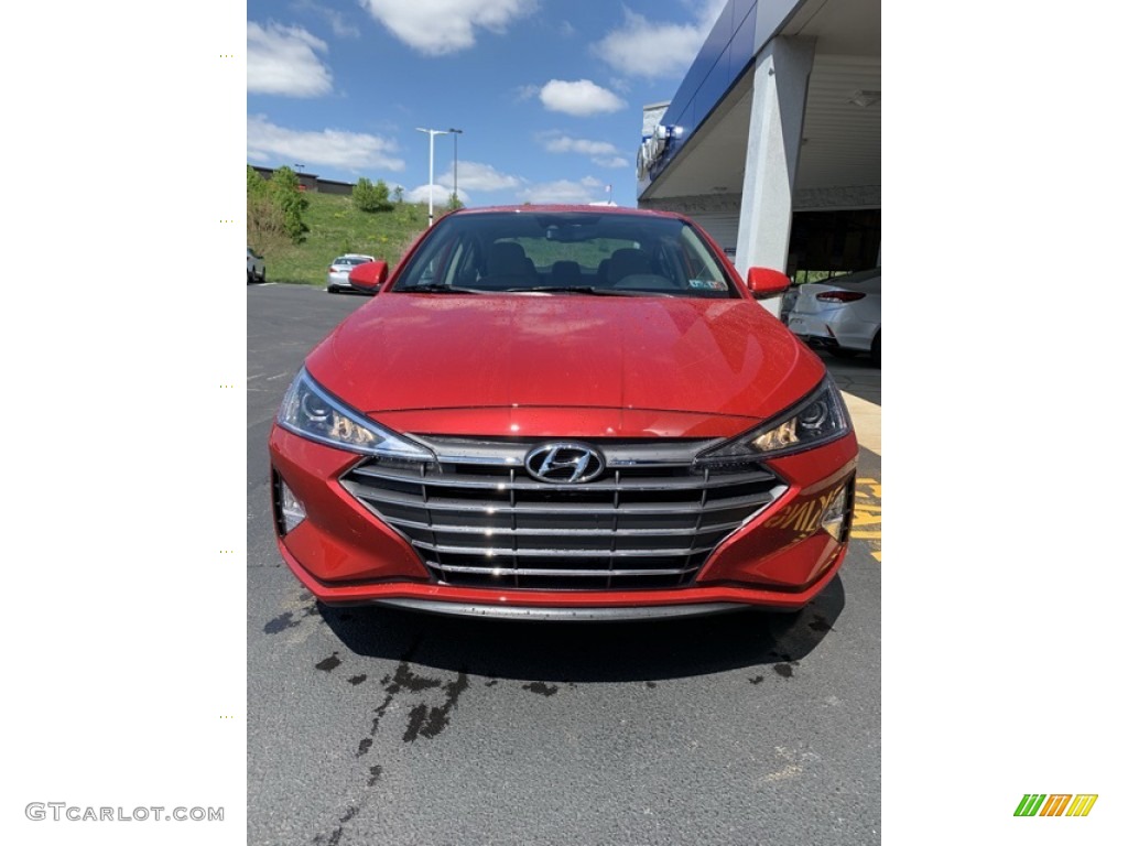 2019 Elantra Value Edition - Scarlet Red / Beige photo #8
