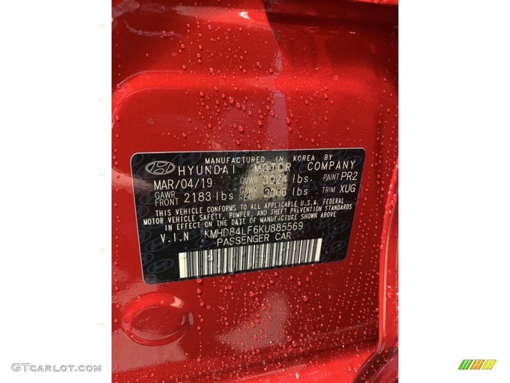 2019 Elantra Value Edition - Scarlet Red / Beige photo #15