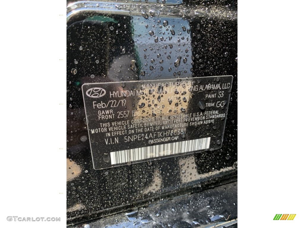 2019 Sonata SE - Phantom Black / Gray photo #15