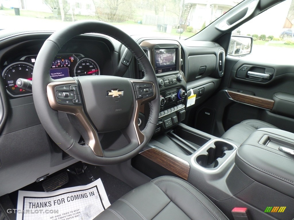 Jet Black Interior 2019 Chevrolet Silverado 1500 High Country Crew Cab 4WD Photo #133012100