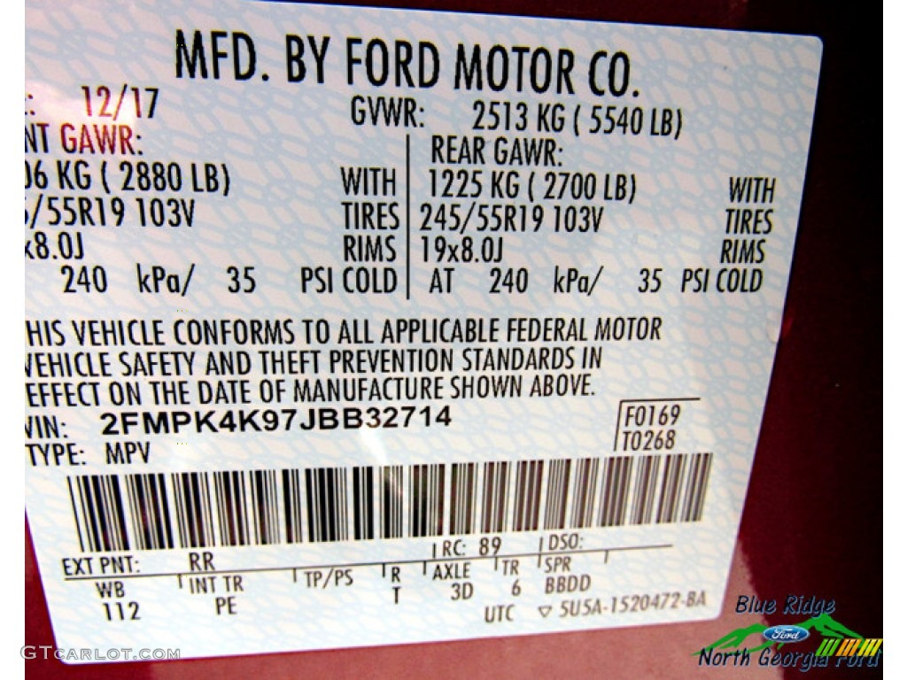 2018 Edge Titanium AWD - Ruby Red / Ebony photo #26