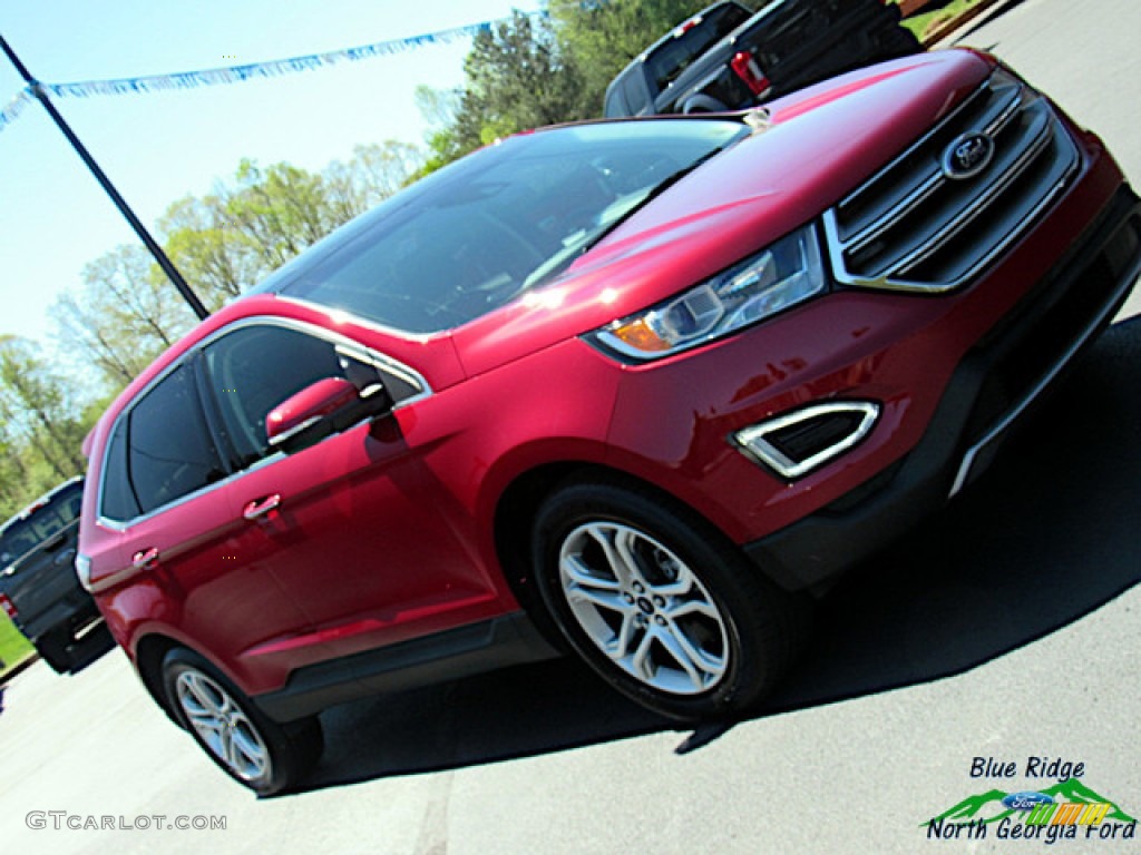 2018 Edge Titanium AWD - Ruby Red / Ebony photo #32