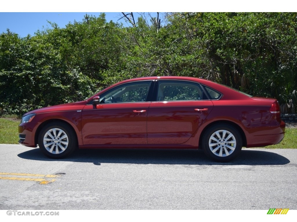 2015 Passat Wolfsburg Edition Sedan - Fortana Red Metallic / Titan Black photo #6