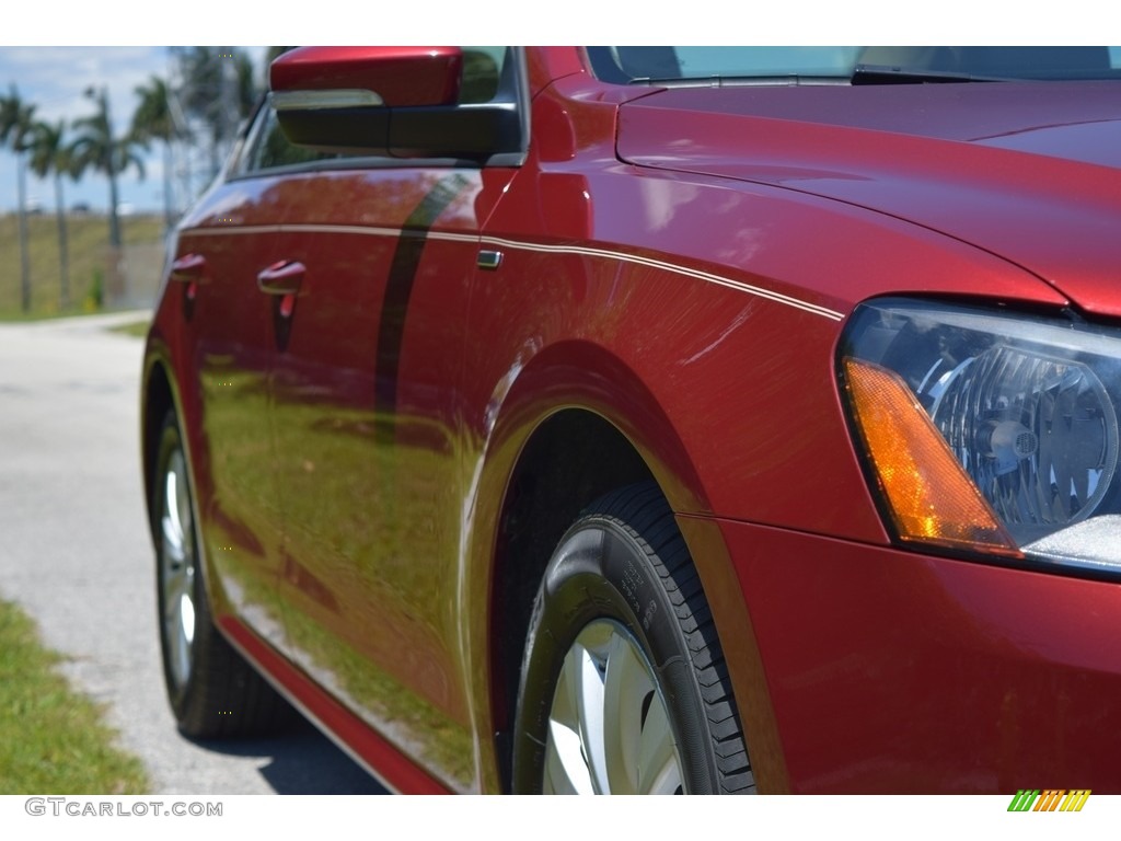 2015 Passat Wolfsburg Edition Sedan - Fortana Red Metallic / Titan Black photo #14